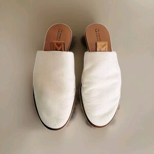 Mercedes Castillo Flats Womens 9 EU 39 Teah White Leather Slip On Minimalist